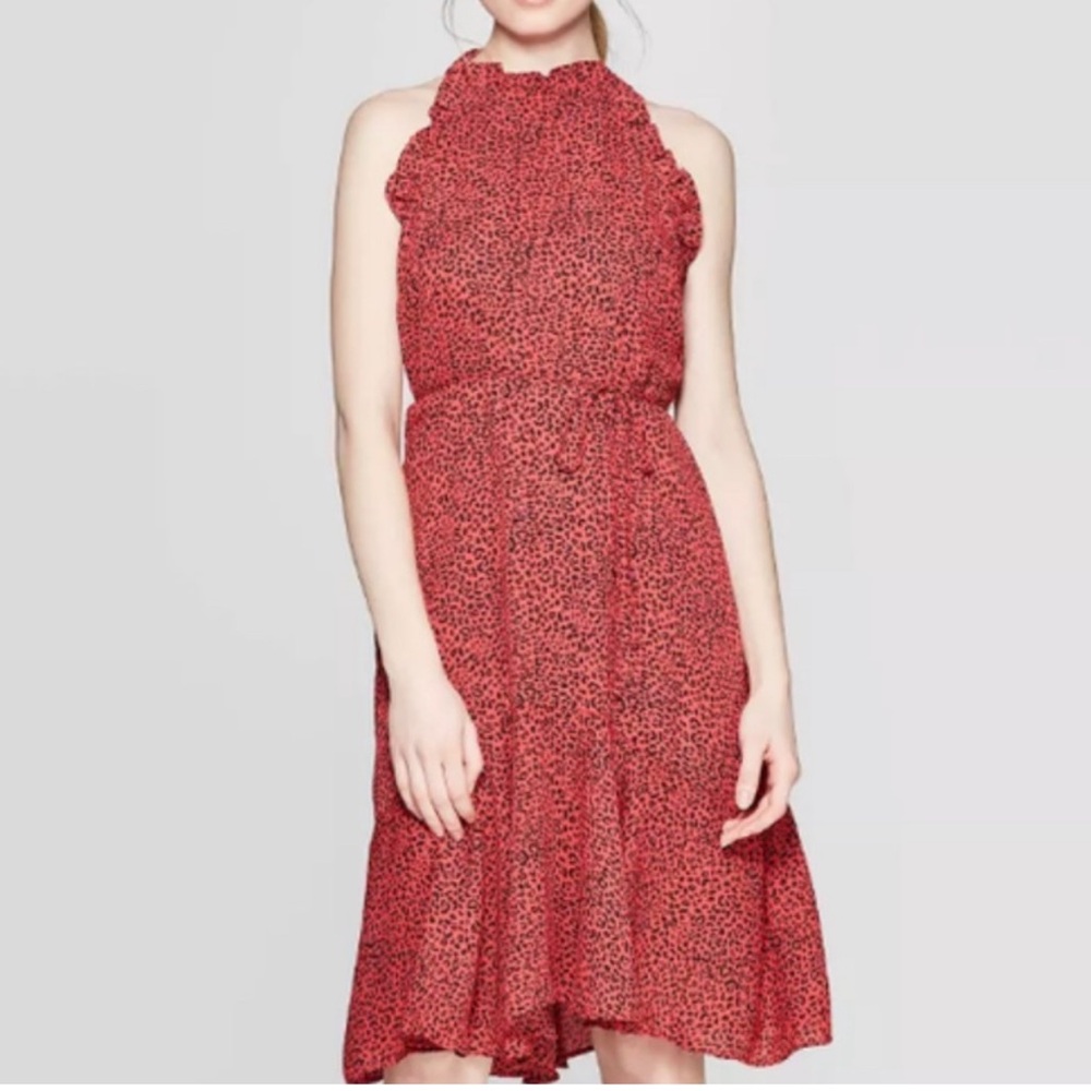 WHO WEAR WHAT Red leopard Dress